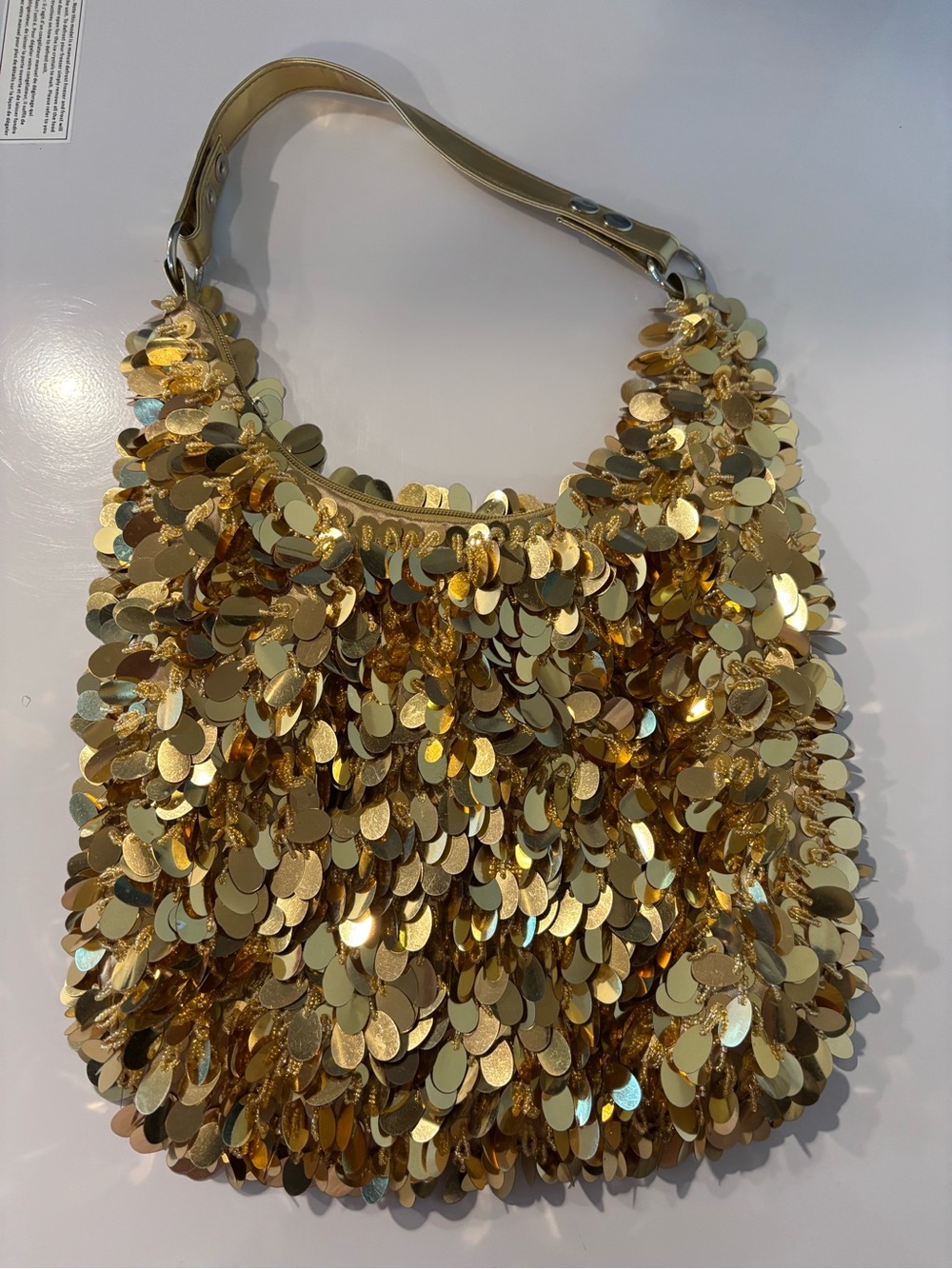 Vintage Gold Sequin Shoulder Bag